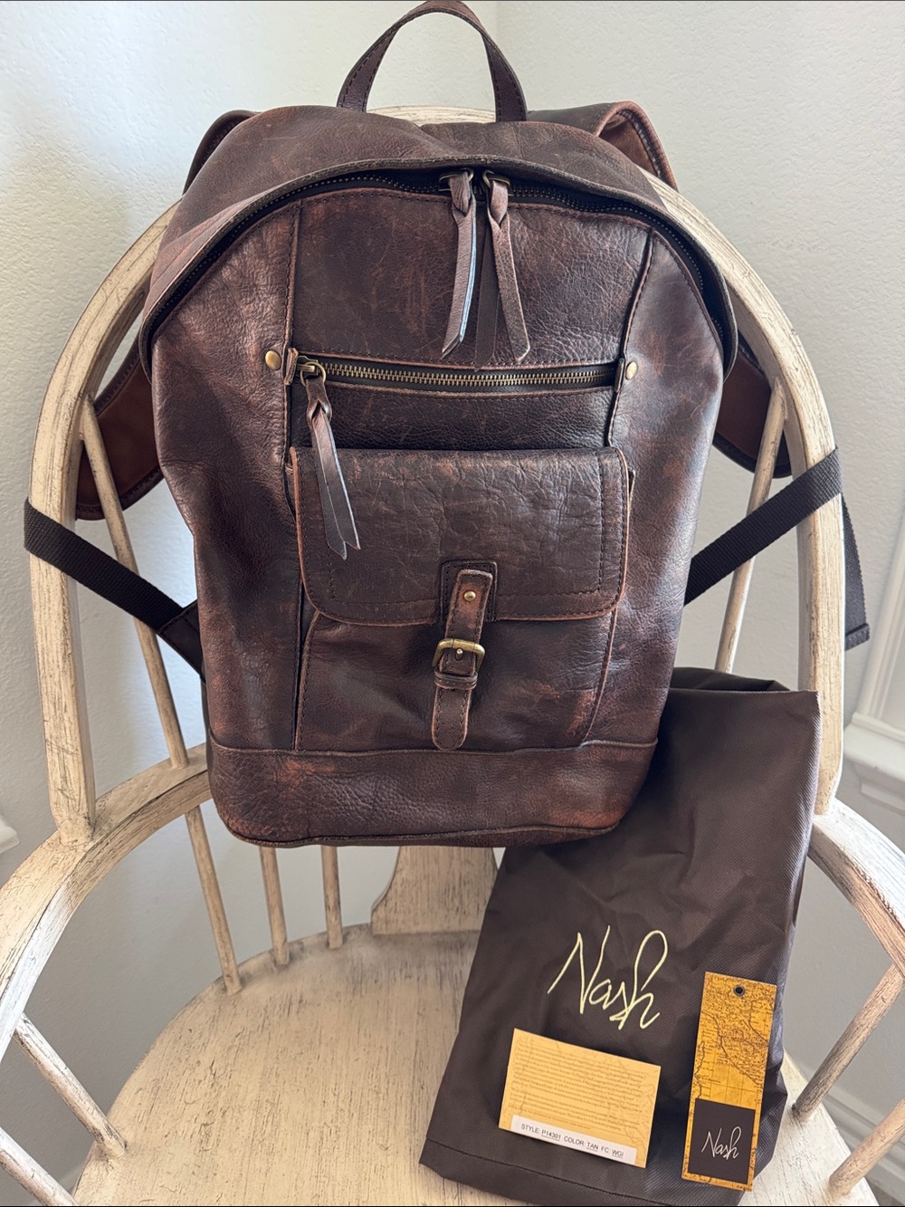Patricia Nash Men’s Tuscan Leather Vintage Backpack Like New